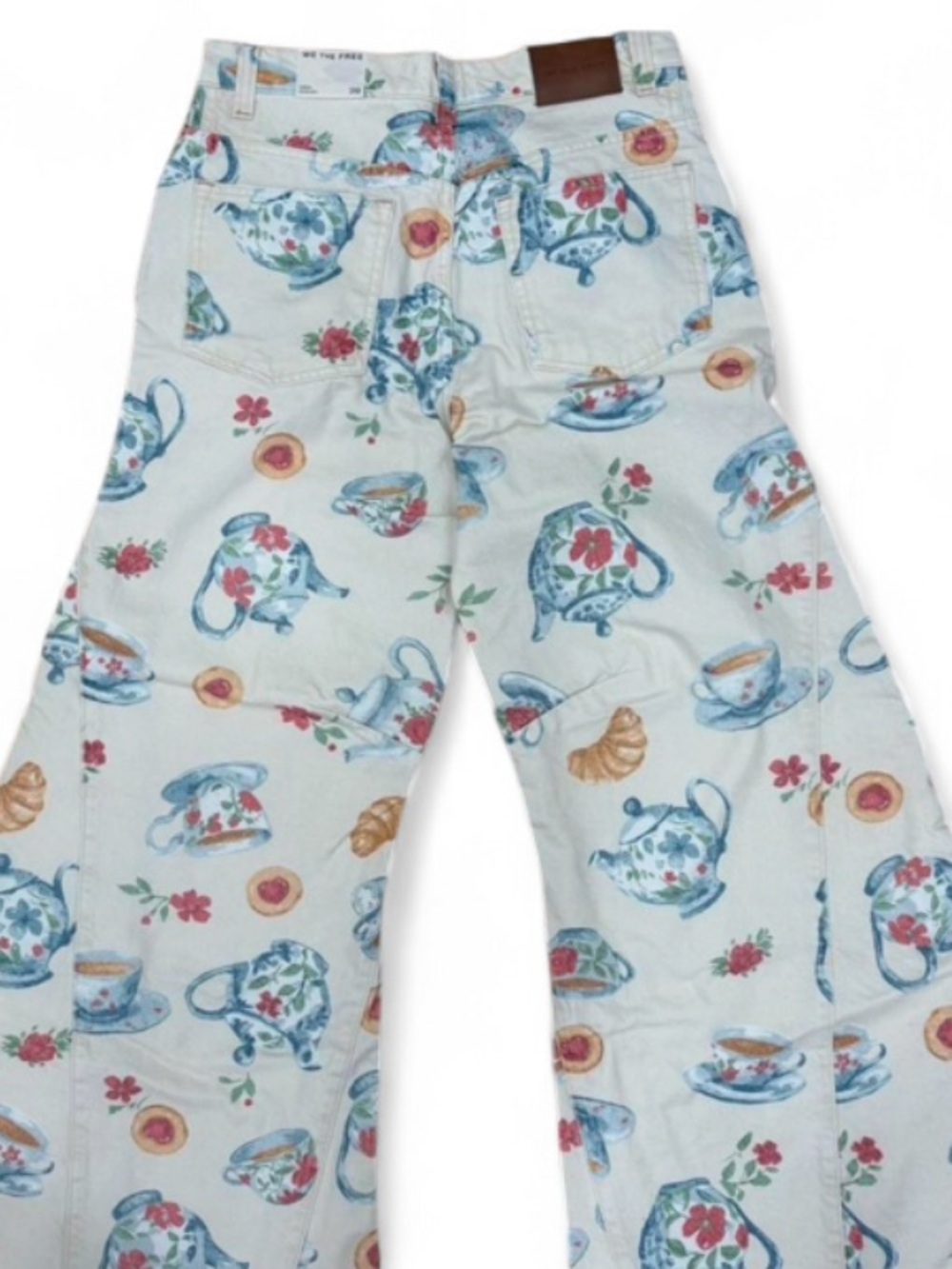 NWT Free People Eden Tea Party Printed Slouch Jeans 29 Rare Sold Out - Picture 7 of 9